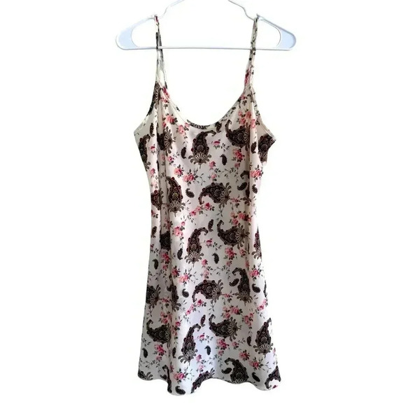 Rampage Vintage 90s Mini Floral Roses Paisley Dress Spaghetti Straps Sheer M - Picture 1 of 7